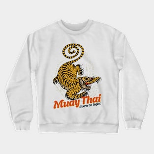 Vintage Muay Thai Tiger Tattoo Crewneck Sweatshirt